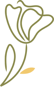 Getekende bloem deel logo van Coach Loes